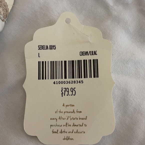 Altar’d State Serelia dress size L in cream and lilac - Picture 4 of 4